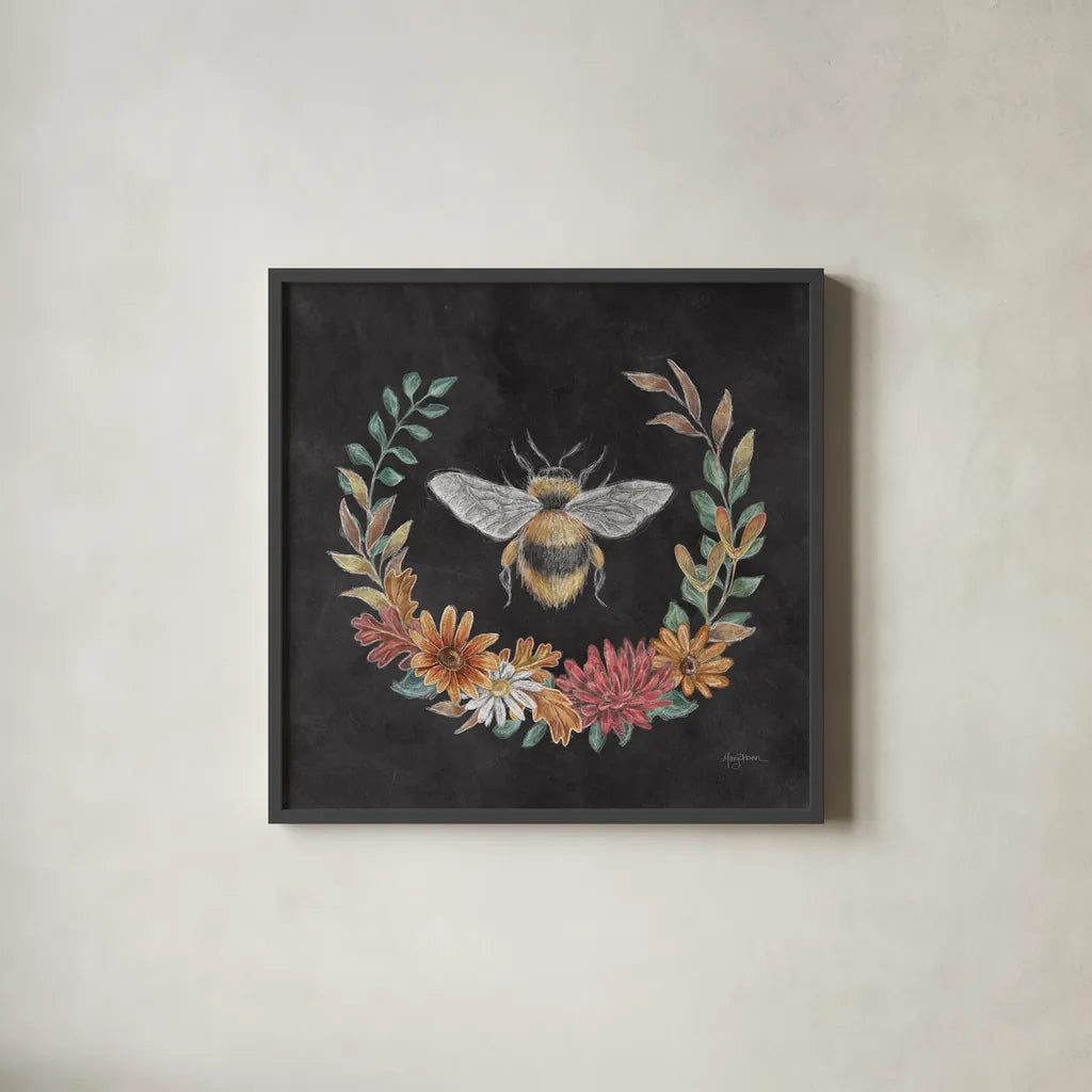 Late Summer Harvest VIII by Mary Urban. Shown in a sleek black glass frame for a contemporary gallery look. Available as an archival giclee rolled canvas, fine art paper, or poster print. SKU 81210a.