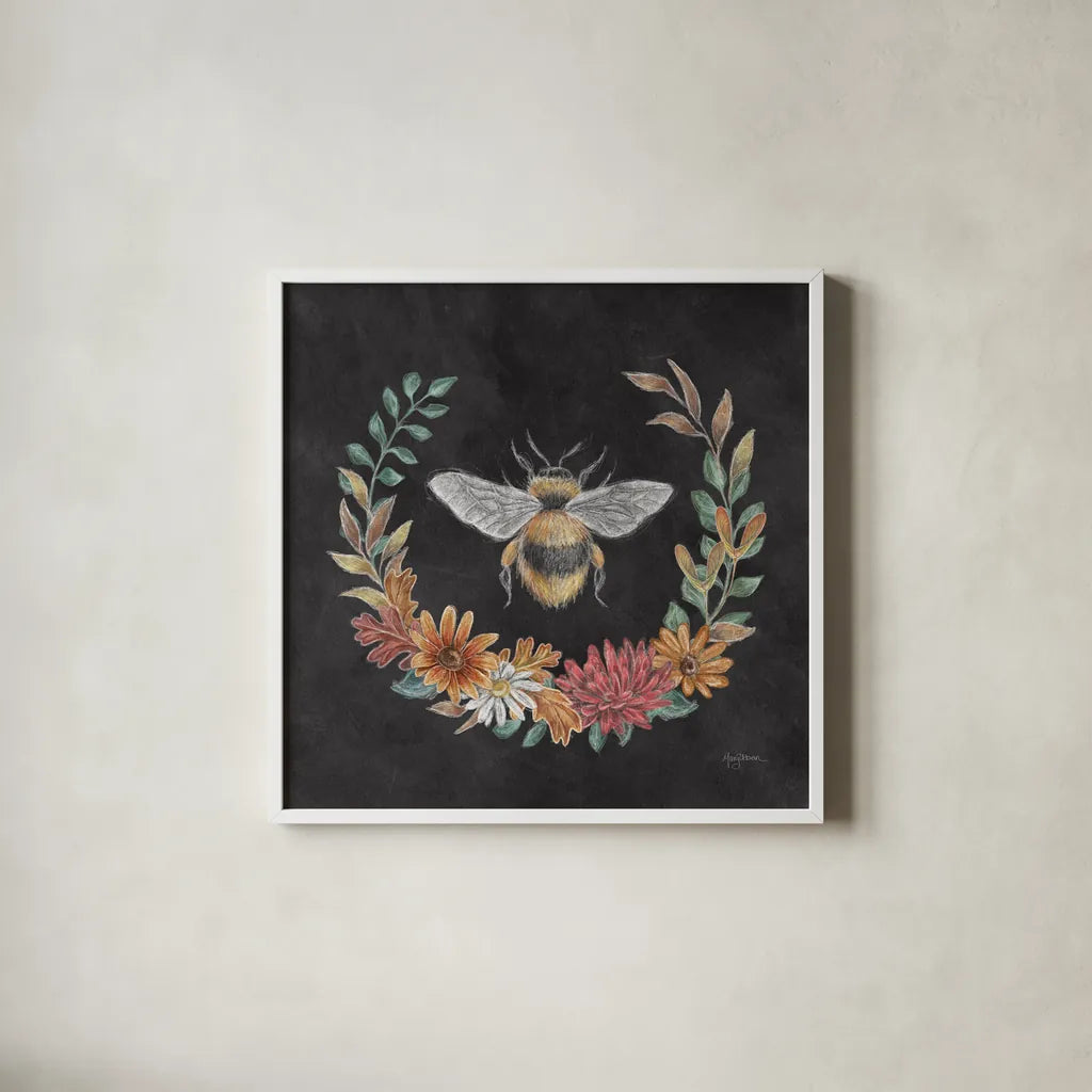 Late Summer Harvest VIII by Mary Urban. Shown in a crisp white glass frame for a clean and minimalist style. Available as an archival giclee rolled canvas, fine art paper, or poster print. SKU 81210a.