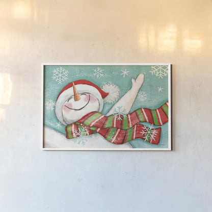 Let it Snow I by Mary Urban. shown as a paper print in a white frame. Available as a archival giclee rolled canvas, fine art paper, or poster print. SKU 45307i.