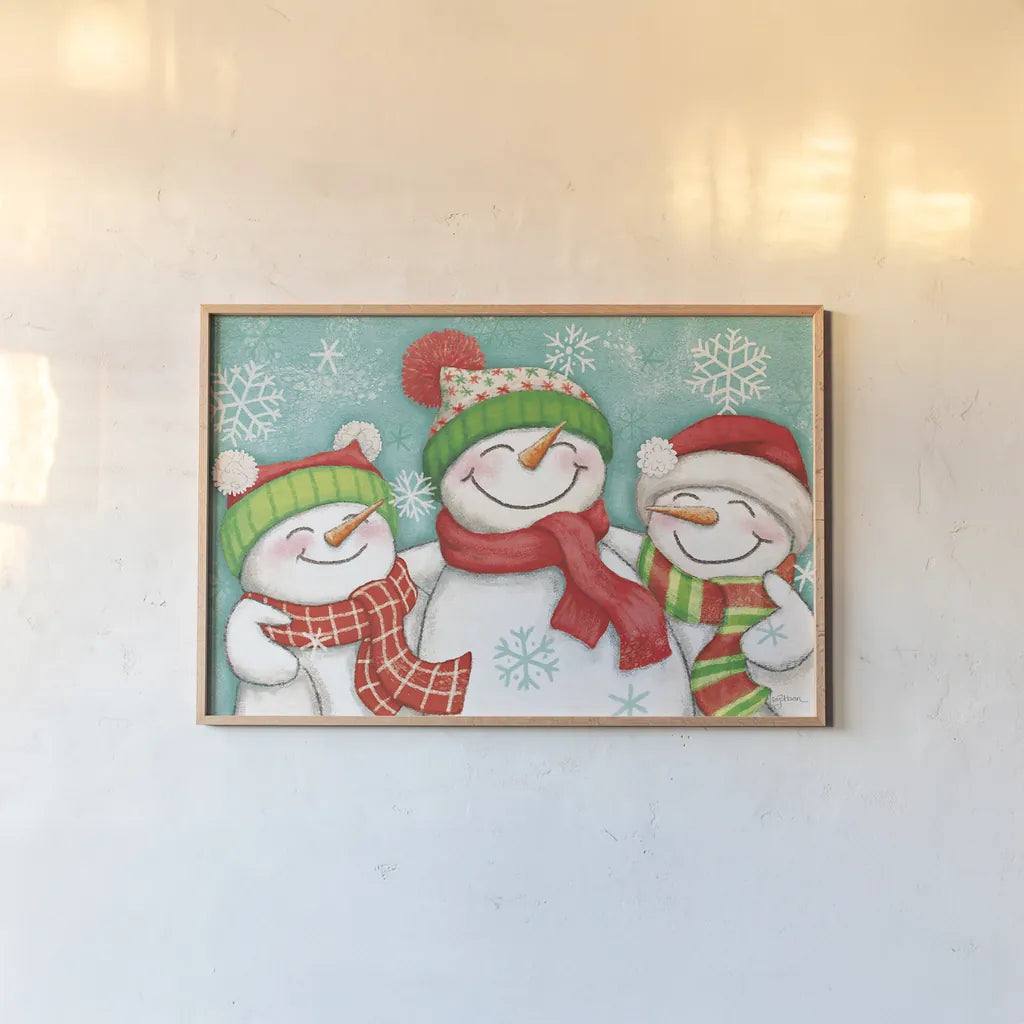 Let it Snow III by Mary Urban. shown as a paper print in a natural frame. Available as a archival giclee rolled canvas, fine art paper, or poster print. SKU 45309i.