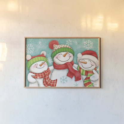 Let it Snow III by Mary Urban. shown as a paper print in a natural frame. Available as a archival giclee rolled canvas, fine art paper, or poster print. SKU 45309i.