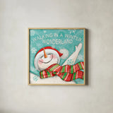 Let it Snow V by Mary Urban. Shown in a natural wood glass frame for a timeless modern aesthetic. Available as an archival giclee rolled canvas, fine art paper, or poster print. SKU 45311a.