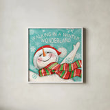 Let it Snow V Eyes Open by Mary Urban. Shown in a crisp white glass frame for a clean and minimalist style. Available as an archival giclee rolled canvas, fine art paper, or poster print. SKU 46162a.