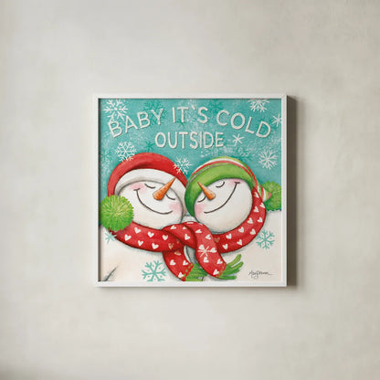 Let it Snow VI by Mary Urban. Shown in a crisp white glass frame for a clean and minimalist style. Available as an archival giclee rolled canvas, fine art paper, or poster print. SKU 45312a.