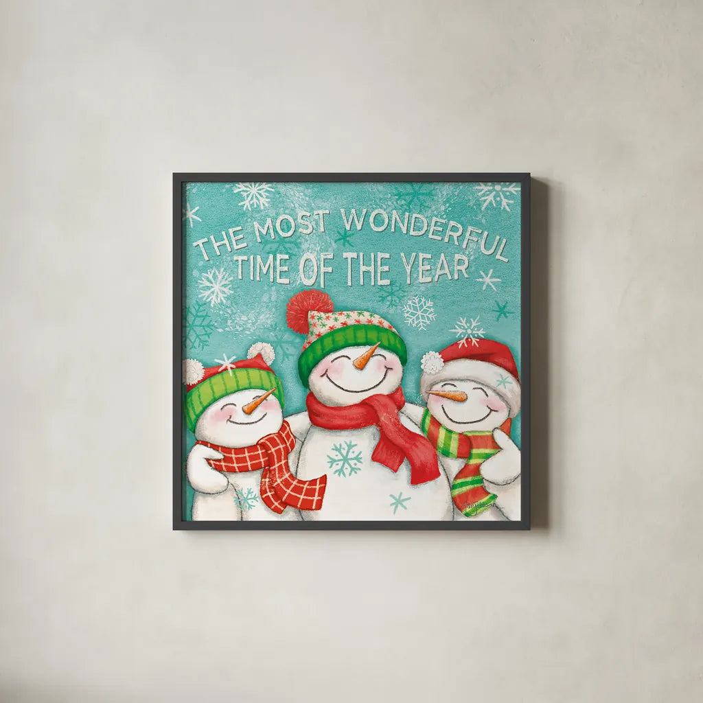 Let it Snow VII by Mary Urban. Shown in a sleek black glass frame for a contemporary gallery look. Available as an archival giclee rolled canvas, fine art paper, or poster print. SKU 45313a.