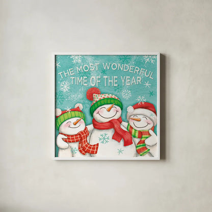 Let it Snow VII by Mary Urban. Shown in a crisp white glass frame for a clean and minimalist style. Available as an archival giclee rolled canvas, fine art paper, or poster print. SKU 45313a.