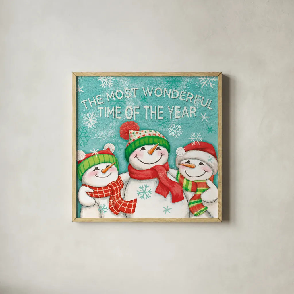 Let it Snow VII Eyes Open by Mary Urban. Shown in a natural wood glass frame for a timeless modern aesthetic. Available as an archival giclee rolled canvas, fine art paper, or poster print. SKU 46164a.