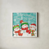 Let it Snow VII Eyes Open by Mary Urban. Shown in a crisp white glass frame for a clean and minimalist style. Available as an archival giclee rolled canvas, fine art paper, or poster print. SKU 46164a.