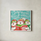 Let it Snow VIII by Mary Urban. Shown in a crisp white glass frame for a clean and minimalist style. Available as an archival giclee rolled canvas, fine art paper, or poster print. SKU 45314a.