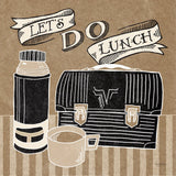 Lets Do Lunch Taupe by Mary Urban. SKU 20960a. Archival Giclee Fine art print for wall decor.