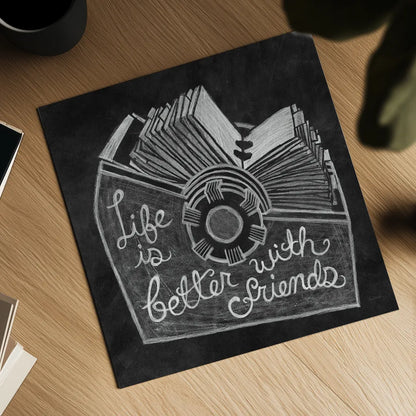 Life is Better Chalk by Mary Urban. Shown as a detailed flat fine art print, highlighting archival giclee quality. Available as an archival giclee rolled canvas, fine art paper, or poster print. SKU 25592a.