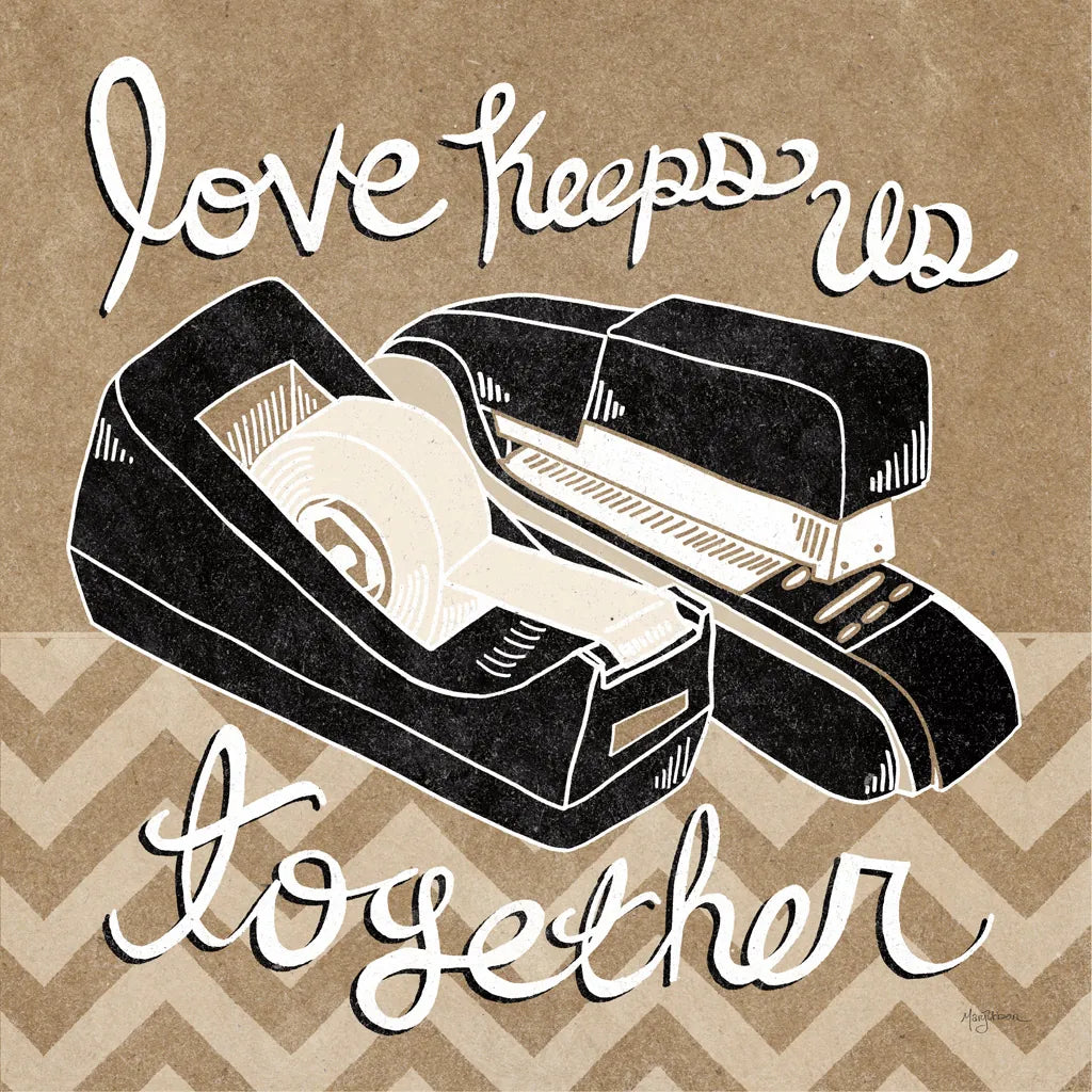 Love Keeps Us Together Taupe by Mary Urban. SKU 20957a. Archival Giclee Fine art print for wall decor.