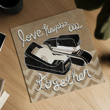Love Keeps Us Together Taupe by Mary Urban. Shown as a detailed flat fine art print, highlighting archival giclee quality. Available as an archival giclee rolled canvas, fine art paper, or poster print. SKU 20957a.
