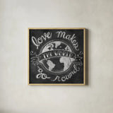 Love Makes by Mary Urban. Shown in a natural wood glass frame for a timeless modern aesthetic. Available as an archival giclee rolled canvas, fine art paper, or poster print. SKU 18641a.