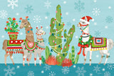 Lovely Llamas Christmas I by Mary Urban. SKU 47233i. Archival Giclee Fine art print for wall decor.