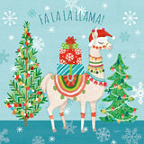 Lovely Llamas Christmas IX by Mary Urban. SKU 47239a. Archival Giclee Fine art print for wall decor.