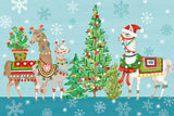 Lovely Llamas Christmas VIII by Mary Urban. SKU 47238i. Archival Giclee Fine art print for wall decor.