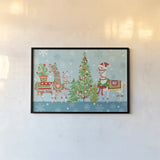 Lovely Llamas Christmas VIII by Mary Urban. shown as a paper print in a black flame. Available as a archival giclee rolled canvas, fine art paper, or poster print. SKU 47238i.