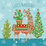 Lovely Llamas Christmas X by Mary Urban. SKU 47240a. Archival Giclee Fine art print for wall decor.