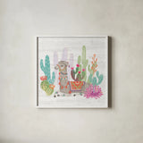 Lovely Llamas I by Mary Urban. Shown in a crisp white glass frame for a clean and minimalist style. Available as an archival giclee rolled canvas, fine art paper, or poster print. SKU 38792a.