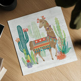 Lovely Llamas III by Mary Urban. Shown as a detailed flat fine art print, highlighting archival giclee quality. Available as an archival giclee rolled canvas, fine art paper, or poster print. SKU 38794a.