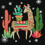 Lovely Llamas III Christmas Black by Mary Urban. SKU 43977a. Archival Giclee Fine art print for wall decor.