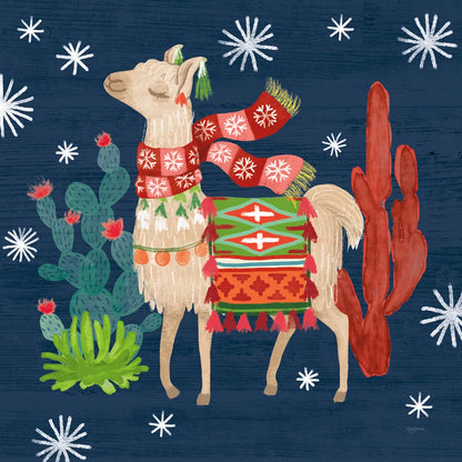 Lovely Llamas IV Christmas by Mary Urban. SKU 42831a. Archival Giclee Fine art print for wall decor.