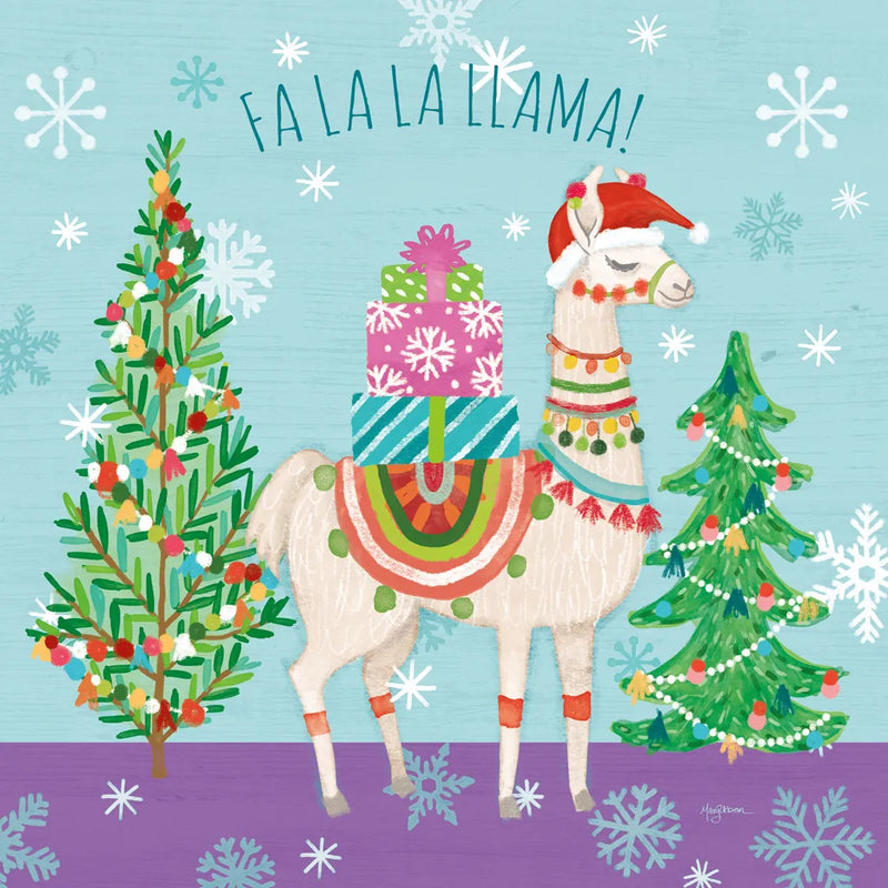 Lovely Llamas IX Purple by Mary Urban. SKU 65289a. Archival Giclee Fine art print for wall decor.