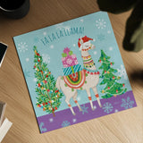 Lovely Llamas IX Purple by Mary Urban. Shown as a detailed flat fine art print, highlighting archival giclee quality. Available as an archival giclee rolled canvas, fine art paper, or poster print. SKU 65289a.