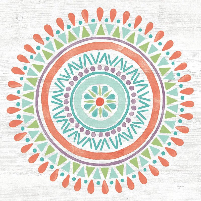 Lovely Llamas Mandala I by Mary Urban. SKU 38797a. Archival Giclee Fine art print for wall decor.