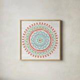 Lovely Llamas Mandala I by Mary Urban. Shown in a natural wood glass frame for a timeless modern aesthetic. Available as an archival giclee rolled canvas, fine art paper, or poster print. SKU 38797a.