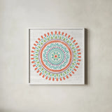 Lovely Llamas Mandala I by Mary Urban. Shown in a crisp white glass frame for a clean and minimalist style. Available as an archival giclee rolled canvas, fine art paper, or poster print. SKU 38797a.