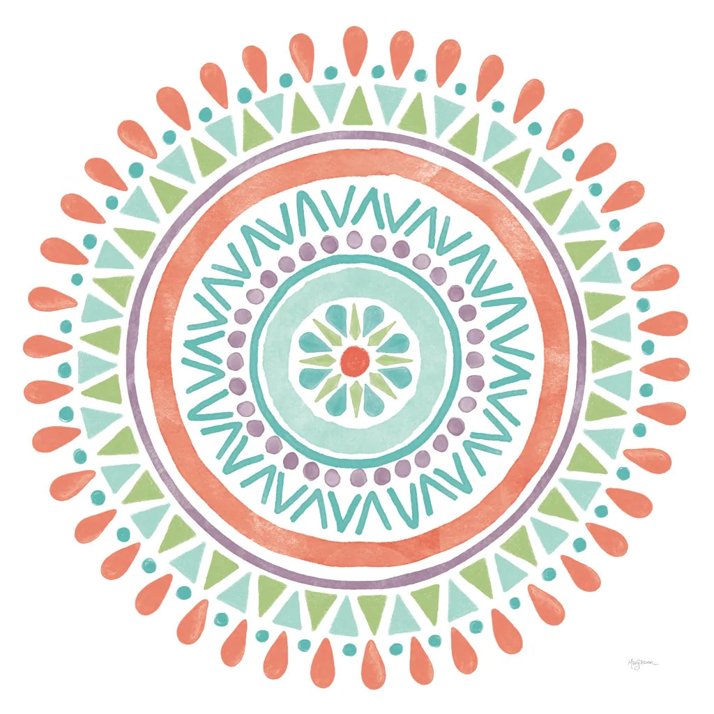 Lovely Llamas Mandala I on White by Mary Urban. SKU 39316a. Archival Giclee Fine art print for wall decor.