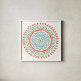 Lovely Llamas Mandala I on White by Mary Urban. Shown in a crisp white glass frame for a clean and minimalist style. Available as an archival giclee rolled canvas, fine art paper, or poster print. SKU 39316a.
