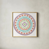 Lovely Llamas Mandala II on White by Mary Urban. Shown in a natural wood glass frame for a timeless modern aesthetic. Available as an archival giclee rolled canvas, fine art paper, or poster print. SKU 39317a.