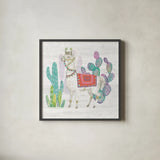 Lovely Llamas V by Mary Urban. Shown in a sleek black glass frame for a contemporary gallery look. Available as an archival giclee rolled canvas, fine art paper, or poster print. SKU 38796a.