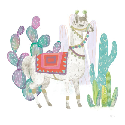 Lovely Llamas V v2 on White by Mary Urban. SKU 39319a. Archival Giclee Fine art print for wall decor.