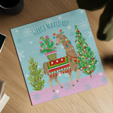 Lovely Llamas X Pink by Mary Urban. Shown as a detailed flat fine art print, highlighting archival giclee quality. Available as an archival giclee rolled canvas, fine art paper, or poster print. SKU 65290a.
