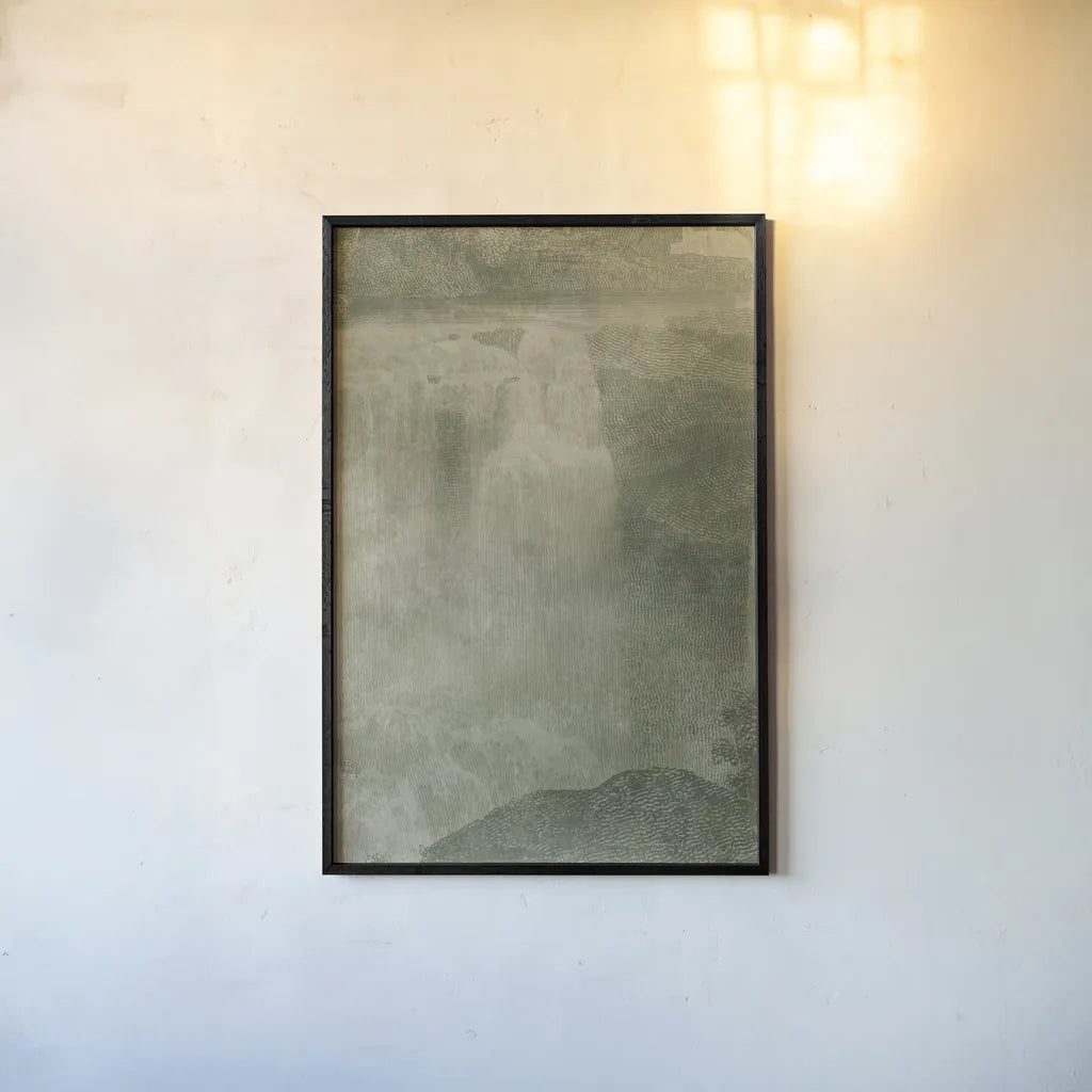 Misty Yonder III by Mary Urban. shown as a paper print in a black flame. Available as a archival giclee rolled canvas, fine art paper, or poster print. SKU 85247h.