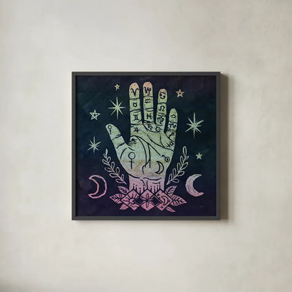 Mystical Halloween Jewel I by Mary Urban. Shown in a sleek black glass frame for a contemporary gallery look. Available as an archival giclee rolled canvas, fine art paper, or poster print. SKU 42006a.