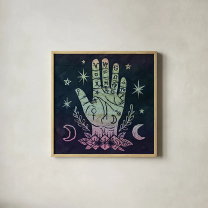 Mystical Halloween Jewel I by Mary Urban. Shown in a natural wood glass frame for a timeless modern aesthetic. Available as an archival giclee rolled canvas, fine art paper, or poster print. SKU 42006a.