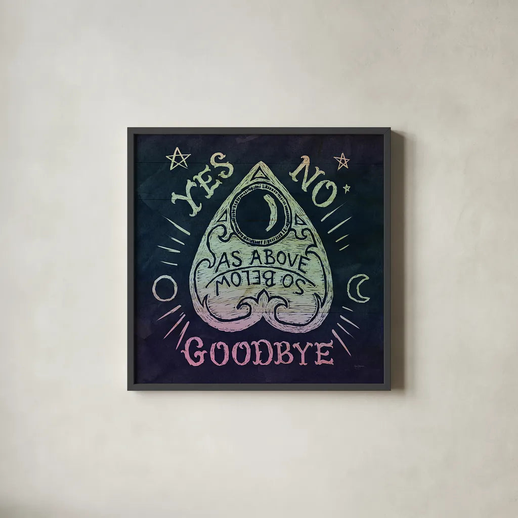 Mystical Halloween Jewel II by Mary Urban. Shown in a sleek black glass frame for a contemporary gallery look. Available as an archival giclee rolled canvas, fine art paper, or poster print. SKU 42007a.