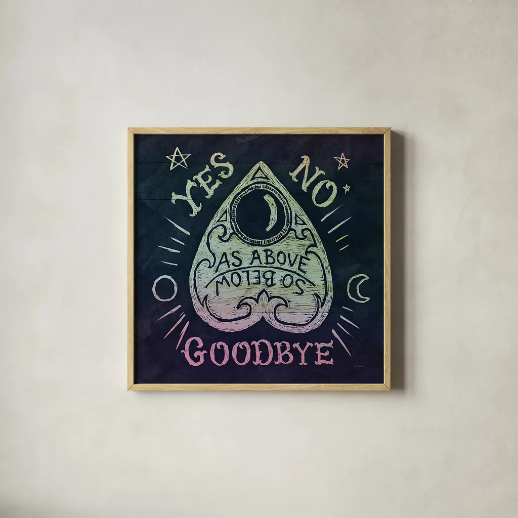 Mystical Halloween Jewel II by Mary Urban. Shown in a natural wood glass frame for a timeless modern aesthetic. Available as an archival giclee rolled canvas, fine art paper, or poster print. SKU 42007a.