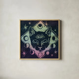 Mystical Halloween Jewel IV by Mary Urban. Shown in a natural wood glass frame for a timeless modern aesthetic. Available as an archival giclee rolled canvas, fine art paper, or poster print. SKU 42009a.