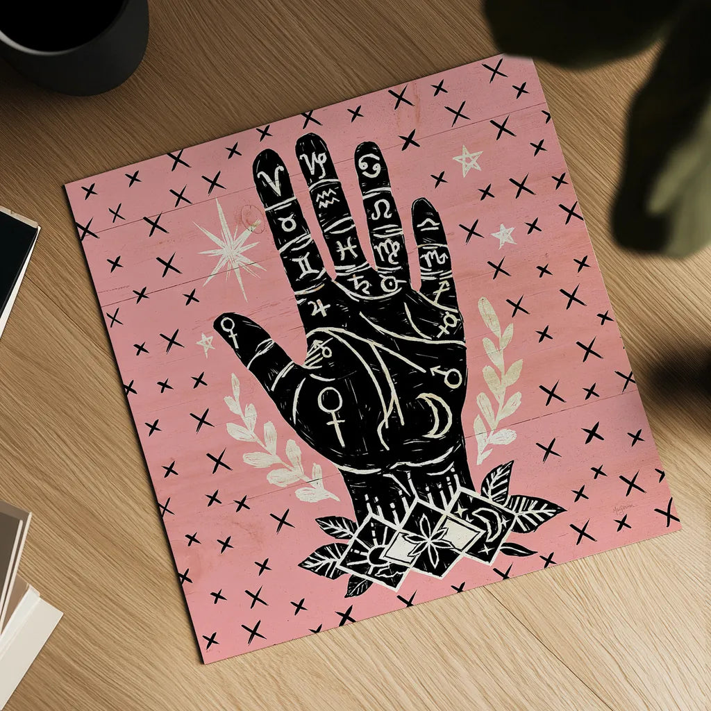 Mystical Halloween Pink I by Mary Urban. Shown as a detailed flat fine art print, highlighting archival giclee quality. Available as an archival giclee rolled canvas, fine art paper, or poster print. SKU 42010a.