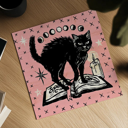 Mystical Halloween Pink VII by Mary Urban. Shown as a detailed flat fine art print, highlighting archival giclee quality. Available as an archival giclee rolled canvas, fine art paper, or poster print. SKU 48095a.