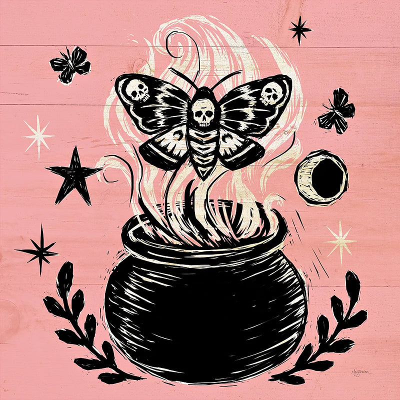 Mystical Halloween Pink VIII by Mary Urban. SKU 48096a. Archival Giclee Fine art print for wall decor.