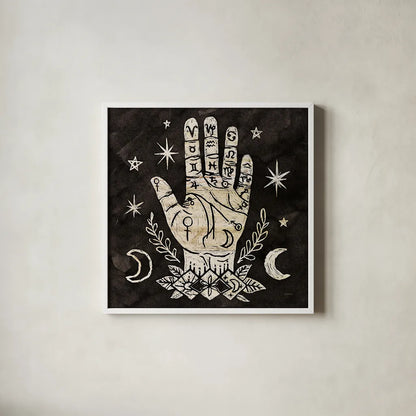 Mystical Halloween Wood I by Mary Urban. Shown in a crisp white glass frame for a clean and minimalist style. Available as an archival giclee rolled canvas, fine art paper, or poster print. SKU 42014a.