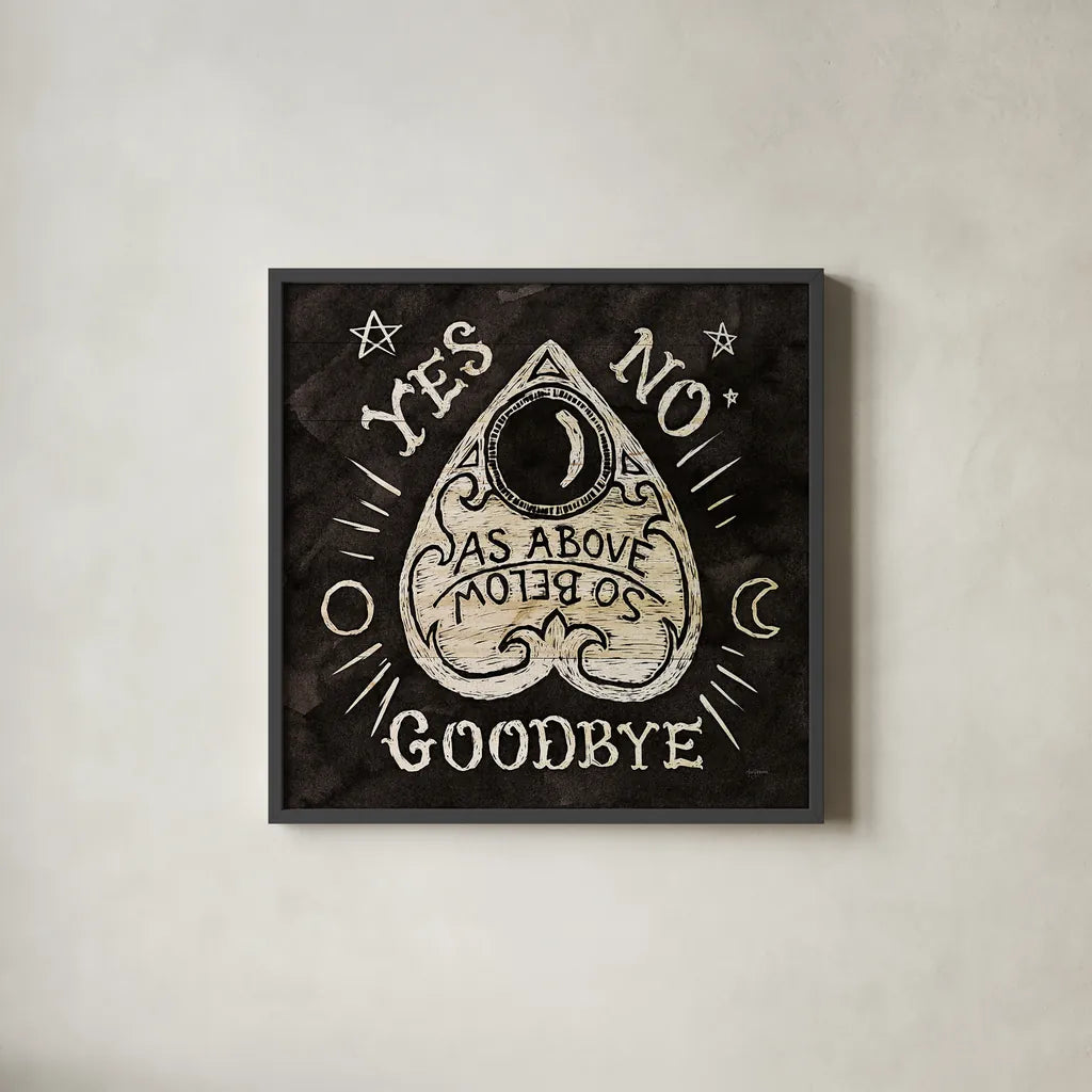 Mystical Halloween Wood II by Mary Urban. Shown in a sleek black glass frame for a contemporary gallery look. Available as an archival giclee rolled canvas, fine art paper, or poster print. SKU 42015a.