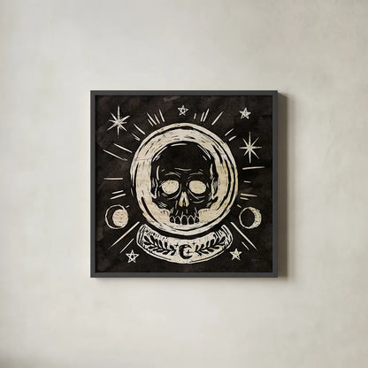 Mystical Halloween Wood III by Mary Urban. Shown in a sleek black glass frame for a contemporary gallery look. Available as an archival giclee rolled canvas, fine art paper, or poster print. SKU 42016a.